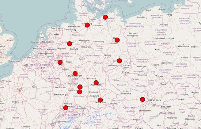 In der Online-Version des Straßenbaumtest kann über interaktive Karten auf alle verfügbaren Angaben der Teilnehmerstädte zugegriffen werden.